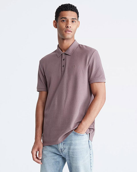 CK Smooth Cotton Drop Needle Polo Shirt