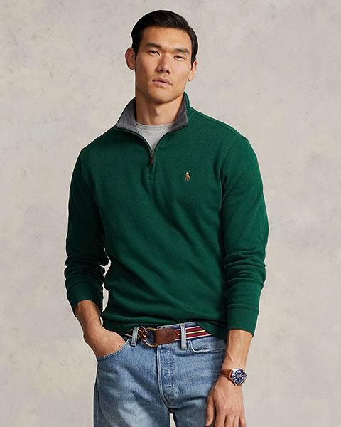 RL Estate-Rib Quarter-Zip Pullover