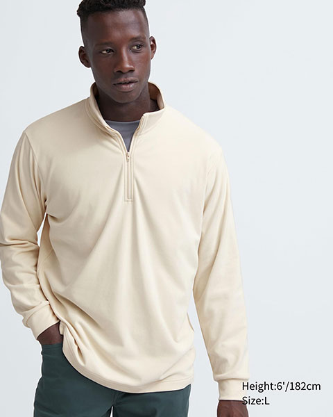 Uniqlo Smooth Fleece Half-Zip Long-Sleeve T-Shirt